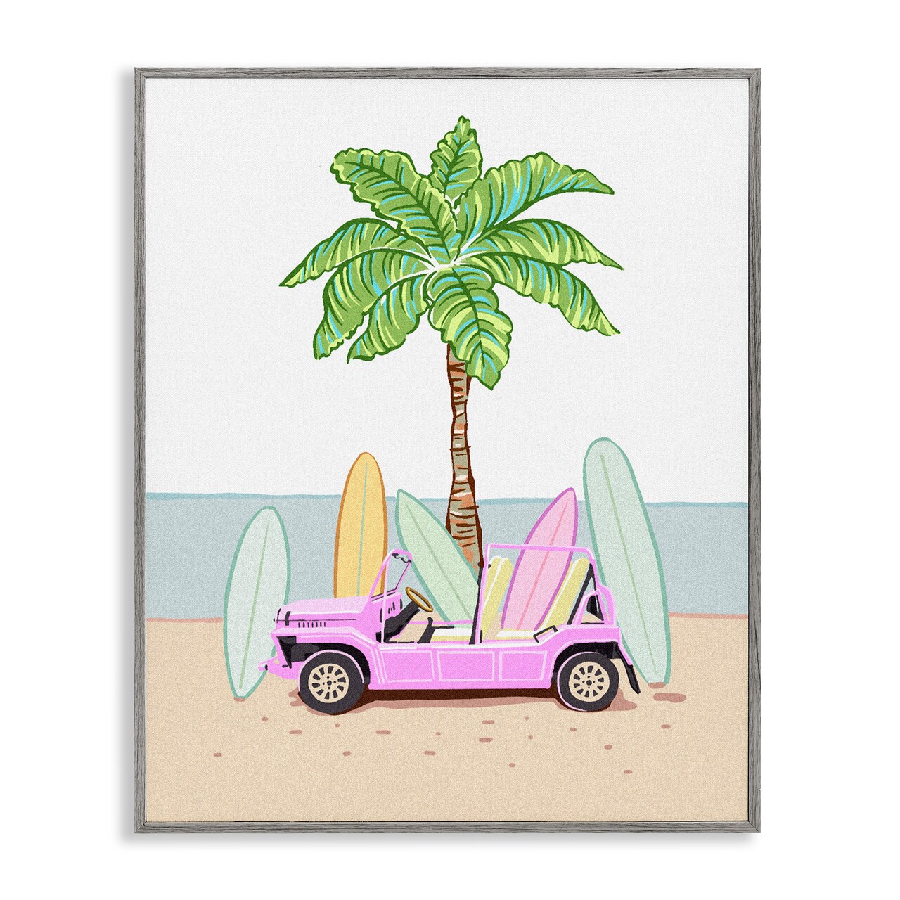 Stupell Industries Surfboard Filled Car Framed Giclee, design by Ziwei Li